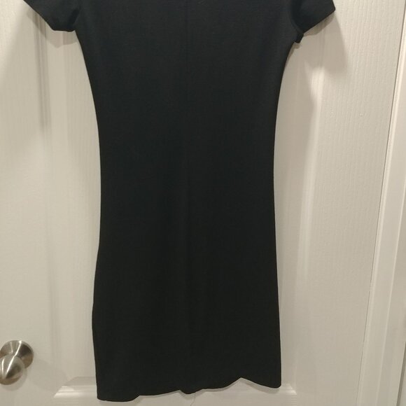 Dynamite Black Ruched Dress,Med. Rayon/Nylon/Spandex, Like New. - Picture 5 of 5